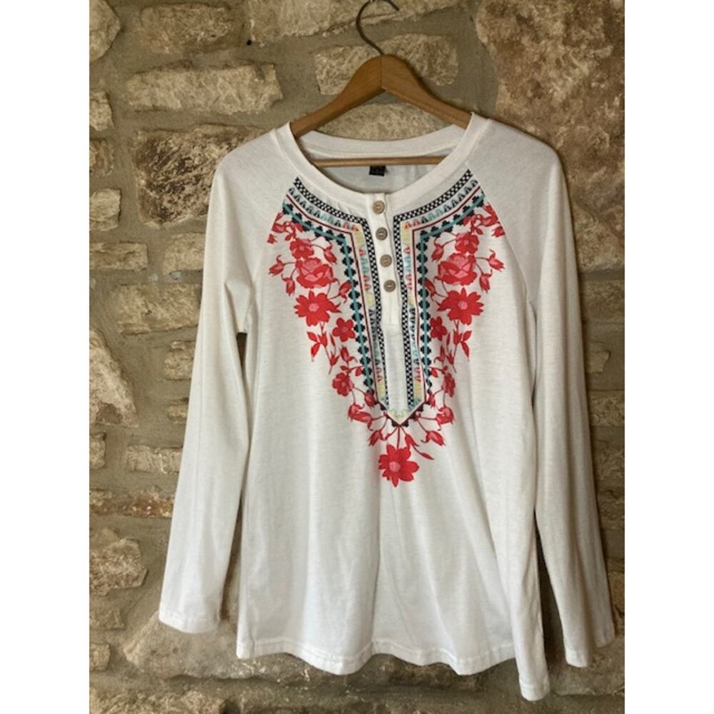 Emery Rose Boho Peasant Top - Size S - Picture 4 of 6